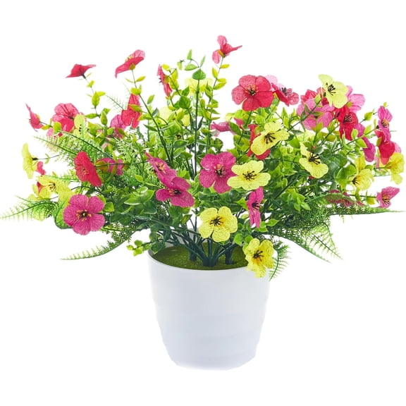 Artificial Flowers for Outdoors, 30 Bundles Multicolor Silk Fake Flowers with Ferns, UV-Resistant Faux Plant, Spring Summer Decoration, for Home Planter Porch Patio Yard