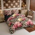thumbnail image 2 of Manfei Watercolor Flowers 7-Piece Twin Bedding,Vintage Leopard Print Splash Bedding Comforter Set,Reversible, 2 of 6