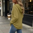 thumbnail image 5 of Women's Ribbed Hooded Sweater - Loose Buttoned Pullover Long Sleeve Sweatshirt - Lightweight Fall Daily Versatile Tops, 5 of 8