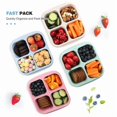 thumbnail image 4 of Boîtes à goûter par lot de 4, boîtes bento à 4 compartiments pour enfants et adultes, boîtes à lunch avec séparateurs pour l'école (vert/bleu/rose/blanc), 4 of 5