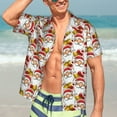 thumbnail image 7 of Sikiie Santa Claus bells Print Men's Hawaiian Shirt, Summer Beach Button Pocket Short Sleeve T-Shirt,X-Large, 7 of 7