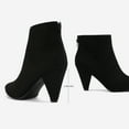 thumbnail image 2 of DREAM PAIRS Women's Pointed Toe Low Heel Suede/Pu Back Zipper Ankle Boots KALILA BLACK/SUEDE Size 10, 2 of 5