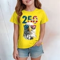 thumbnail image 4 of mgoYE 250th American Anniversary Gifts for Boys Girls Girls Boys American Flag Shirt 4th of July T-Shirt Patriotic Short Sleeve Tee USA Flag Stripe Star Summer Blouse Tops(Yellow,5-6 Years), 4 of 5