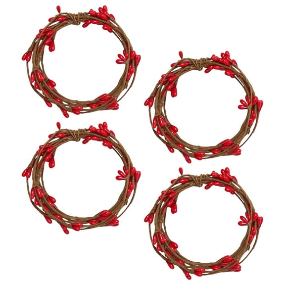 MLINS  4 Pcs Mini Christmas Tree Berry Candle Ring Practical Decoration