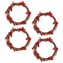 MLINS 4 Pcs Mini Christmas Tree Berry Candle Ring Practical Decoration