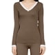 thumbnail image 1 of 1 conjunto de traje térmico con cuello en V, ropa de otoño sin costuras modal y pantalones para mujer, 1 of 5