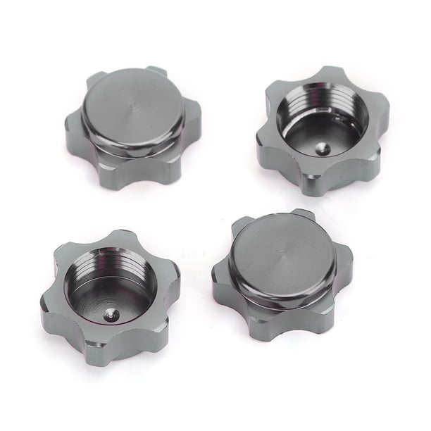 M Buder 4 Piezas de Tuercas de Cubo de Rueda de Aleación de Aluminio de 17mm con Cubierta Antipolvo para Coche RC 1/8 Modelo HSP94762 y 94886 Alta Resistencia (Negro) 1.7 cm / 0.67 inches