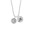 thumbnail image 2 of Delight Jewelry Silvertone Music Note - Round Seal Silvertone Script Initial Disc - M - Charm Necklace, 20"+3", 2 of 4