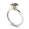 thumbnail image 2 of 1 ct Round Cut Simulated Champagne Diamond Solitaire Engagement Ring for Women in 18K White Gold, 2 of 5