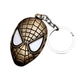 thumbnail image 1 of Bronze color spiderman mask keychain pendant gift Avengers Keychain, 1 of 1