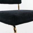 thumbnail image 7 of Sedona House Modern Dining Chairs Set of 6, with Corduroy Fabric, Gold Metal Base, Accent Armless Kitchen Chairs with Channel Tufting, For Kitchen, Dining Chair, Office, Black, 7 of 7