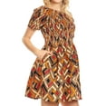 thumbnail image 4 of Sakkas Ife Wax African Ankara Colorful Cocktail Short Dress Off-shoulder w/pockets - 27-Multi - One Size Regular, 4 of 5