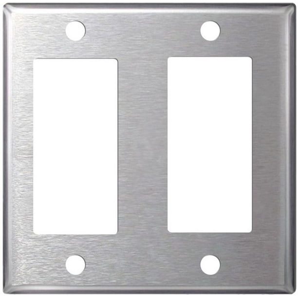 Stainless Steel Double Gang - Rocker - Wall Plates - 5 Pack - Walmart ...