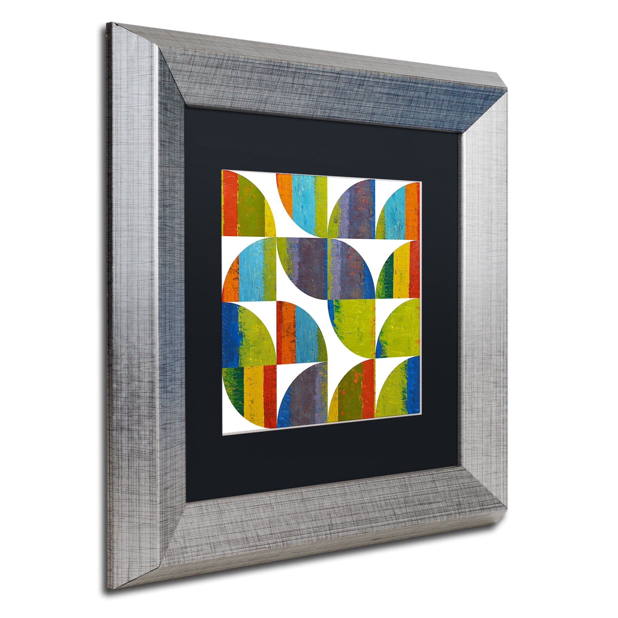 Trademark Fine Art "Quarter Rounds 3.0" Canvas Art by Michelle Calkins, Black Matte, Silver Frame