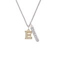 thumbnail image 2 of Delight Jewelry Goldtone Crystal Initial - E - Silvertone Fearless Bar Charm Necklace, 23", 2 of 4