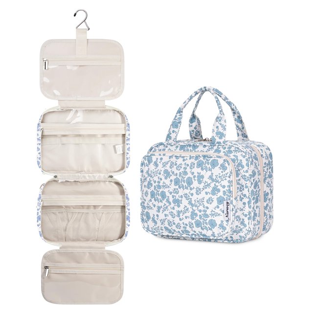 Neceser Narwey para mujer, diseño floral, colgante, color azul