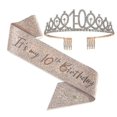 thumbnail image 1 of Faja y tiara de cumpleaños Yashi Oro rosa 40 Traje Talla 10, 1 of 5