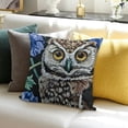 thumbnail image 3 of BANET Watercolor Owl Pillowcases Cute Animal in Plants and Flowers Art Painting Pillow Case Decorative Throw Pillow Cover for Home Sofa Office 12x12in, 3 of 5