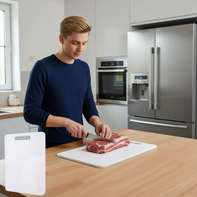 Cagogo under $5 Cutting Board, Plastic Cutting Board for Kitchen,Non-Slip Chopping Board with Handle,Dishwasher Safe Cutting Mat,Dual Sided Meat Vegetable Cutting Board