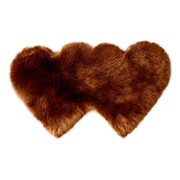 Double Heart Faux Wool Carpet Wool Imitation Sheepskin Rugs Faux Non Slip Bedroom Shaggy Carpet Mats Clearance Sale Include:1 Double Heart Rug