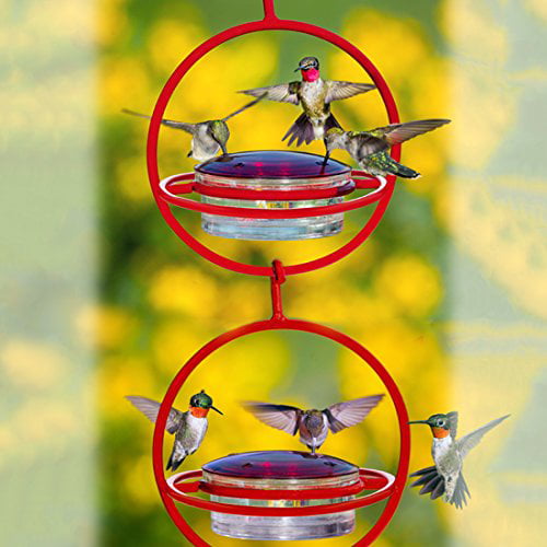 Mosaic Birds M047-301-R Hummble Bold Hummingbird Feeder, Red 