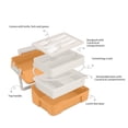 thumbnail image 4 of Portaalmuerzos de plástico portátil para alimentos, con múltiples compartimentos, sello hermético, apto para microondas, incluye juego de cubiertos, verde, naranja, rosa, marrón., 4 of 6