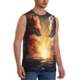 thumbnail image 2 of Kdxio Red And White Flame Fox for Men's Muscle T-shirt,Sleeveless for Workout Running Athletic Gym Lounge Casual, 2 of 5