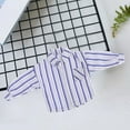 thumbnail image 2 of 1/12 Scale Shirt Mini Clothing Durable Trendy Portable Soft Miniature Outfits Doll Clothes for 6" Male Action Figures Doll Model Accessory Light Blue Stripe, 2 of 8