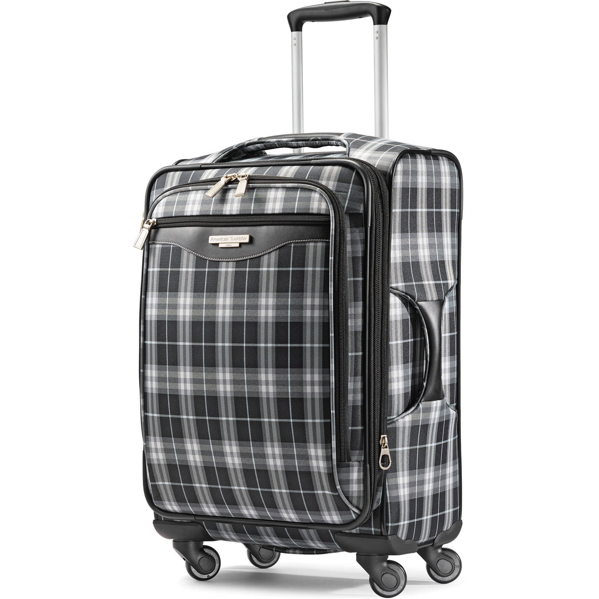 plaid luggage