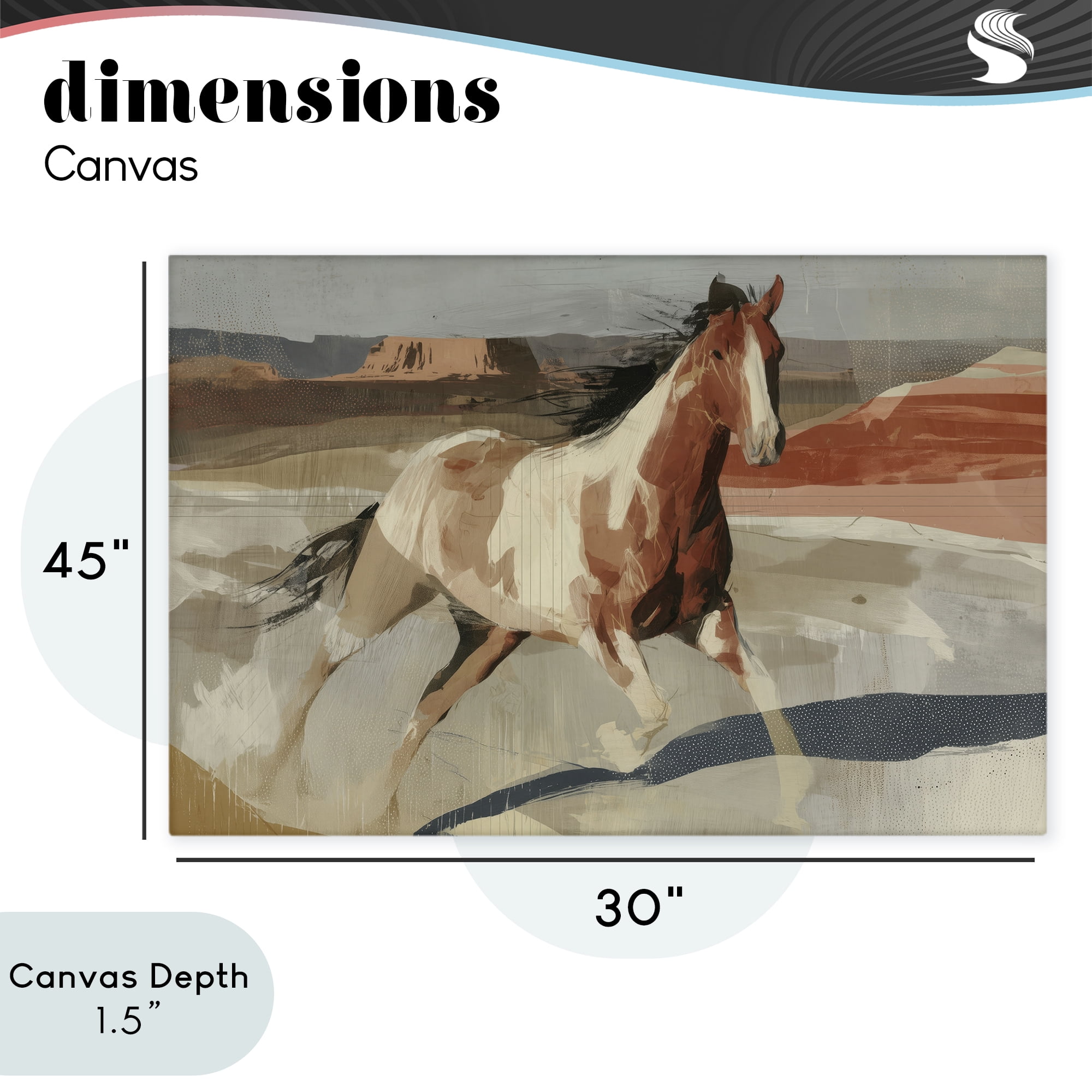Stupell Industries Wild Horse Across Plains Canvas Wall Art, design by Chromatic Storm Studio