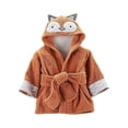 thumbnail image 4 of Baby Boy/Girl Cute Animal Soft Cotton Bathrobe with Hood Baby Bath Towels, 4 of 5