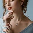 thumbnail image 3 of Everly Women's Cultured Pearl Sky Blue Topaz Sterling Silver Earrings and Pendant Set - 18 in, 3 of 9