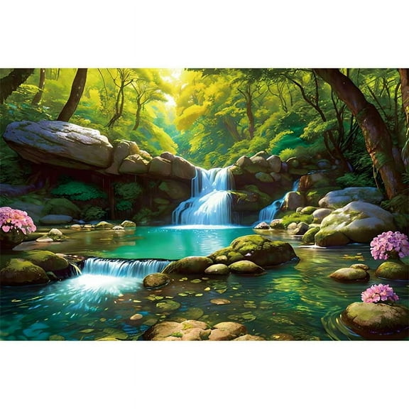 tropical Jungle Summer Gre Backdrop for Photography Natural Waterfall Holiday Background Photo Booth Shooting Props