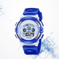 thumbnail image 4 of PTOOTP Reloj digital para niños, resistente al agua, con correa de silicona, luminoso, para estudiantes (azul), 4 of 7