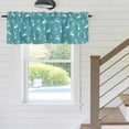 thumbnail image 4 of Kitchen Valances for Window, Easter Cute Bunny with Bow on Blue Light Filtering Rod Pocket Valance Curtain, Spring Leaves &nbsp;Short Curtains Window Topper for Bedroom Bathroom Living Room 42x18in, 4 of 9