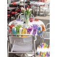 thumbnail image 5 of Outdoor Tablecloth with Umbrella Hole for Patio/Picnic/Party/Camping, Colorful Hands Print Waterproof Table Cloth Round Cover Washable, Cartoon Cute Funny White (Dia 54"), 5 of 8