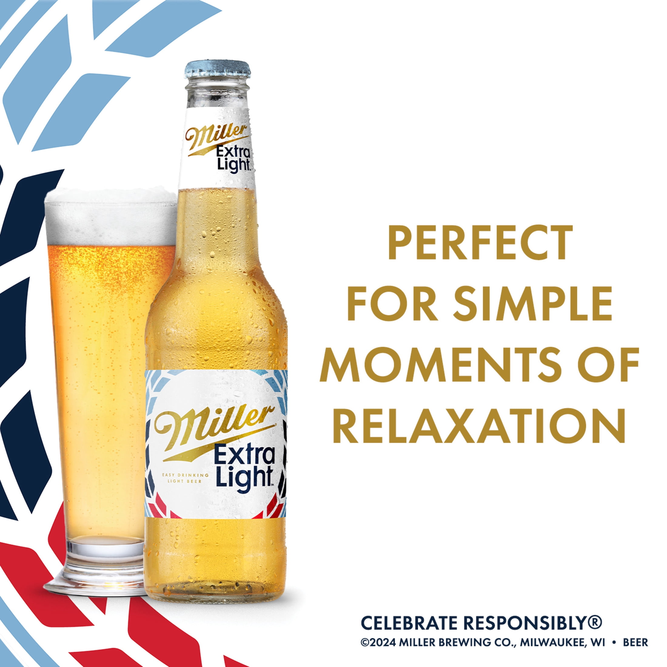 Miller Extra Light American Beer, 24 Pack, 12 fl oz Aluminum Cans, 2.8% ABV