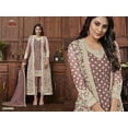 thumbnail image 4 of Designer Reception Wear Indian Pakistani Shalwar Kameez Shrug Pant Suits ( Lavender, M - 40 ), 4 of 5