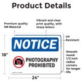 thumbnail image 2 of (2 Pack) Photography Prohibited Sign, 2 of 7