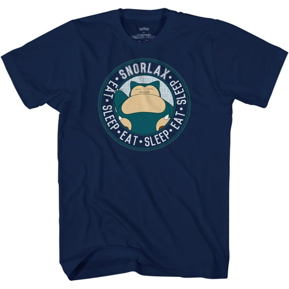 Pokemon Snorlax Eat Sleep Shirt, Navy