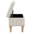 thumbnail image 5 of Linon Stephanie Stripe Wood Upholstered Storage Ottoman in Gray, 5 of 15