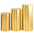 thumbnail image 2 of Xeyise 3 Pcs Party Cylinder Pedestal Stand Cover Plinth Pillar Decorative Sleeves Birthday Party Wedding Decor Dessert Base Wrap Cloth Party Planner, 2 of 8