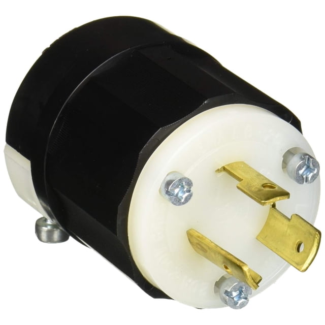 Enchufe eléctrico Leviton 021-02321-0PB con cierre negro y blanco