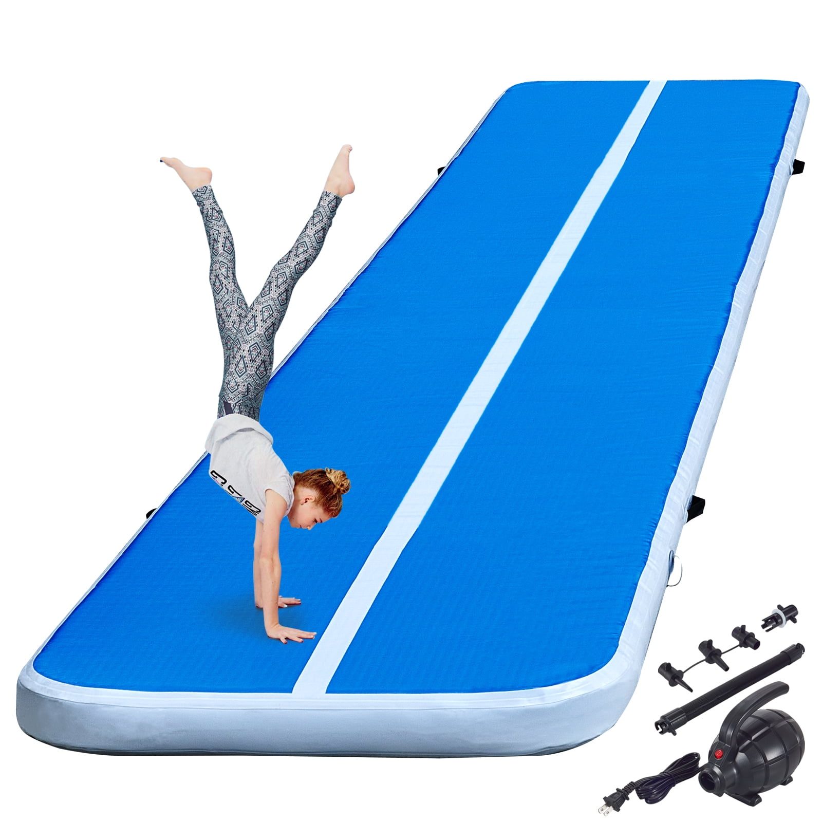 Sinolodo Wide Inflatable Gym Mat Tumbling Gymnastics Mat for Professional Practice 6.6ft Wide 8 inches Thick 