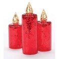 thumbnail image 2 of Roman Set of 3 Red and Gold Glitter Sequined Christmas Pillar Candle Figures 10", 2 of 2