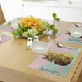 thumbnail image 4 of Ambesonne Indie Place Mats Set of 4, Poly Pineapple Summer, Standard Size, Mint Green Pale Brown, 4 of 6