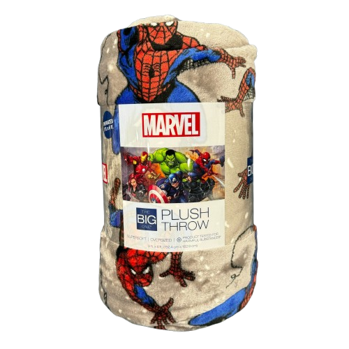 The Big One Oversized Spider-Man Plush Throw Blanket, Gray Spiderman 5ft x 6ft