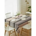 thumbnail image 4 of Brown Beige Stripes Tablecloth Rectangle Table Cloth 60x84 , Waterproof Tablecloth Outdoor Table Cloth, Geometric Painting Neutral Textured Washable Table Cover for Kitchen Dining Party, 4 of 8