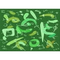 thumbnail image 1 of Ahgly Company Indoor Rectangle Patterned Green Area Rugs, 7' x 9', 1 of 6