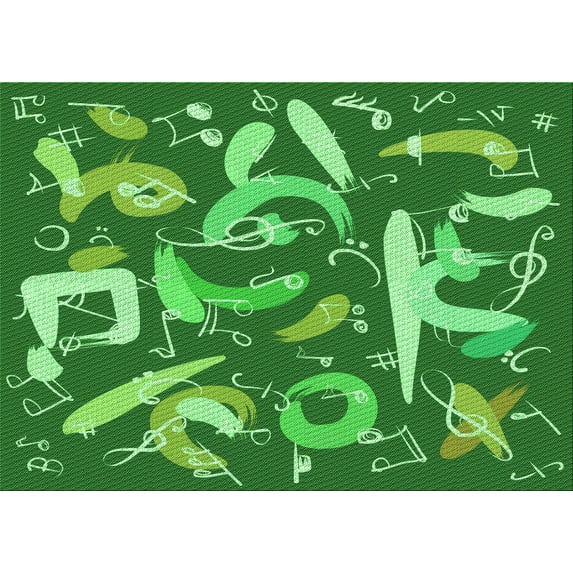 Ahgly Company Indoor Rectangle Patterned Green Area Rugs, 7' x 9'